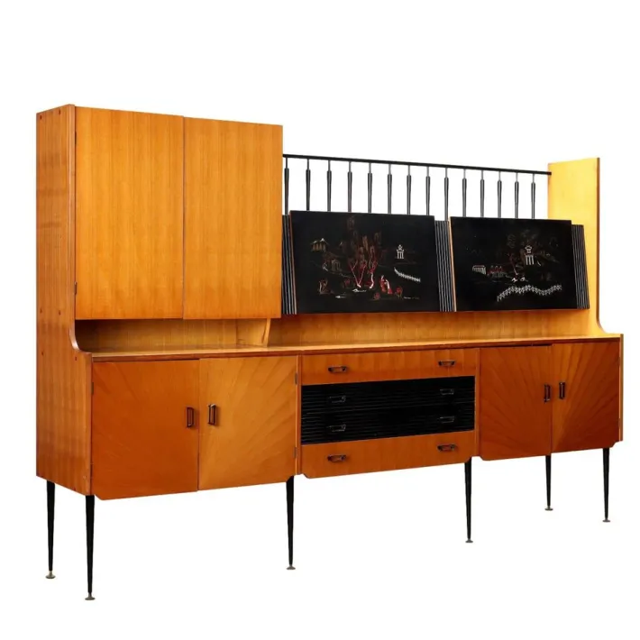 Pamono Metal & Brass Mobile Sideboard, 1960s Best