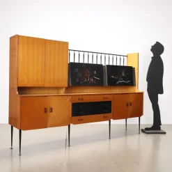 Pamono Metal & Brass Mobile Sideboard, 1960s Best