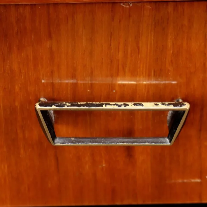 Pamono Metal & Brass Mobile Sideboard, 1960s Best