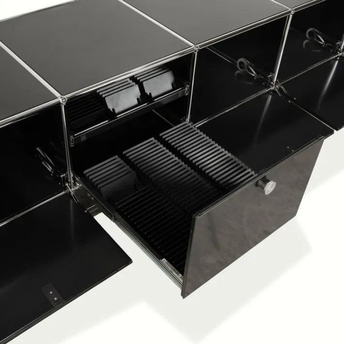 Pamono Metal and Chrome Sideboard from USM Haller Sale
