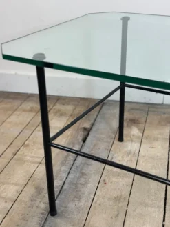 Pamono Metal and Glass Coffee Table by Gérard Guermomprez, 1956 Online