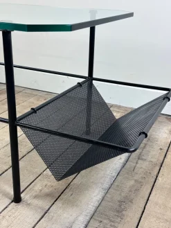 Pamono Metal and Glass Coffee Table by Gérard Guermomprez, 1956 Online