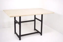 Pamono Metal and Travertine Worktable, 1980s Hot