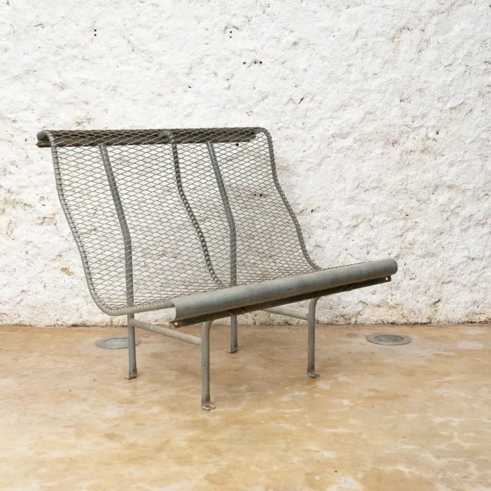 Pamono Metal Bench Model Perforano attributed to Oscar Tusquets for Bd Barcelona, 1980 Discount