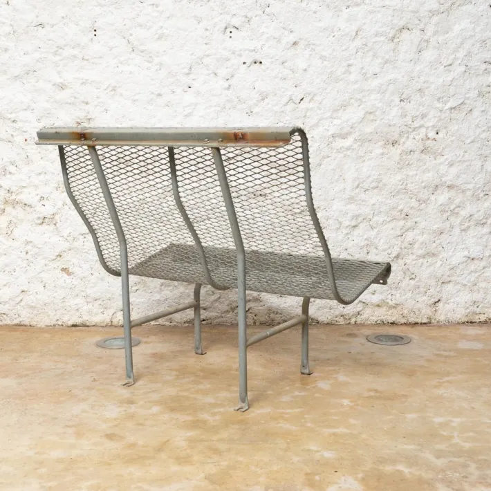 Pamono Metal Bench Model Perforano attributed to Oscar Tusquets for Bd Barcelona, 1980 Discount