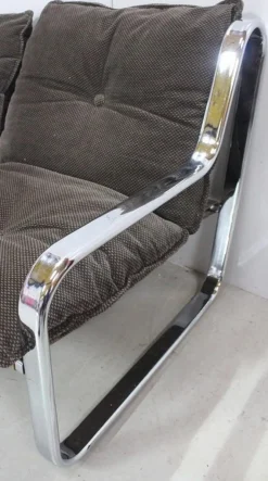 Pamono Metal Chrome Bench, 1970s Best