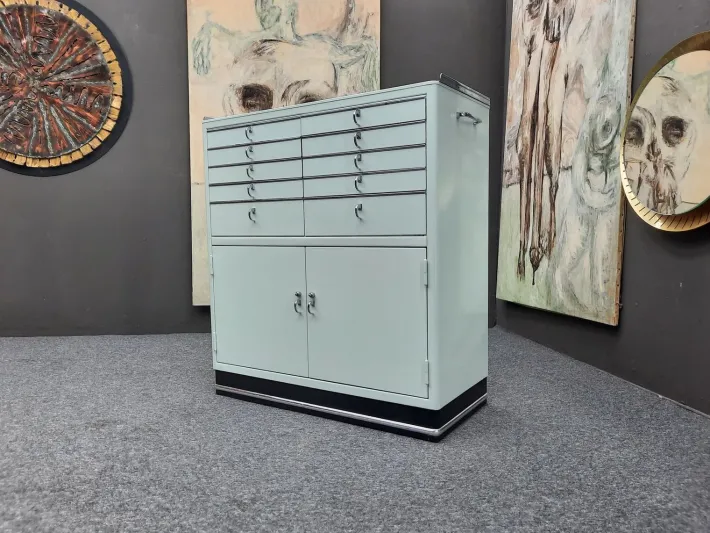 Pamono Metal Dentist Cabinet from Baisch, 1950s Hot