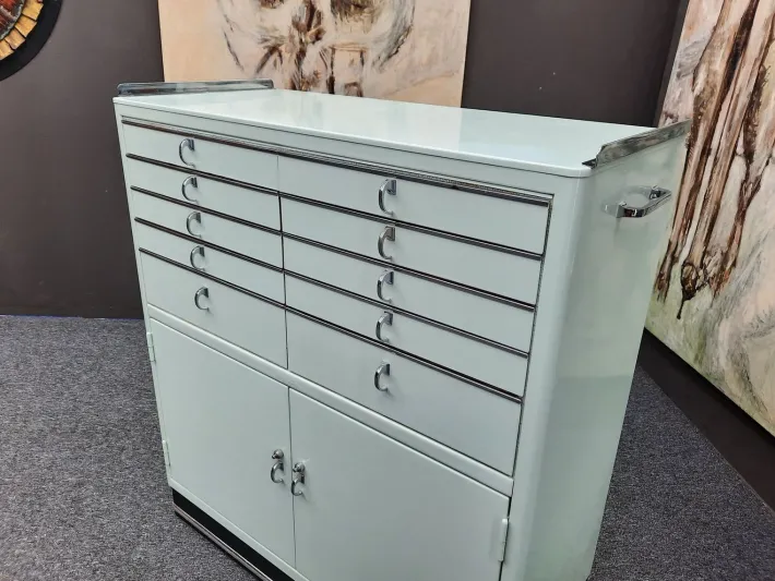 Pamono Metal Dentist Cabinet from Baisch, 1950s Hot