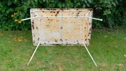 Pamono Metal Garden Table with Newspaper Shelf, 1950s Sale