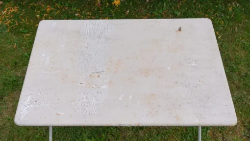 Pamono Metal Garden Table with Newspaper Shelf, 1950s Sale