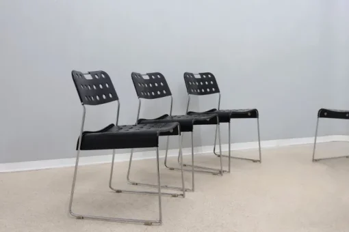 Pamono Metal Omstak Chairs by Rodney Kinsman for Bieffeplast, 1970s, Set of 6 New
