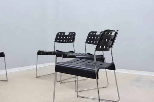 Pamono Metal Omstak Chairs by Rodney Kinsman for Bieffeplast, 1970s, Set of 6 New