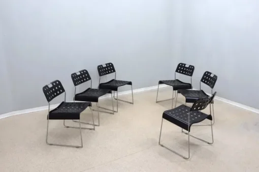 Pamono Metal Omstak Chairs by Rodney Kinsman for Bieffeplast, 1970s, Set of 6 New