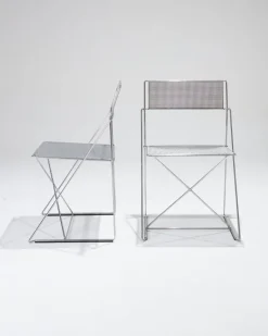 Pamono Metal X-Lines Chairs attributed to Niels Jørgen Haugesen, 1970s, Set of 2 Clearance