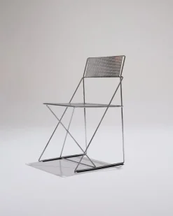 Pamono Metal X-Lines Chairs attributed to Niels Jørgen Haugesen, 1970s, Set of 2 Clearance