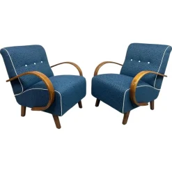 Pamono Mid-Century Armchairs attributed to Jindřich Halabala, 1930s, Set of 2 New
