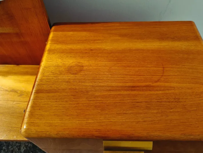 Pamono Mid-Century Art Deco Style Walnut & Brass Dressing Table by A.A. Patijn for Zijlstra Joure Best