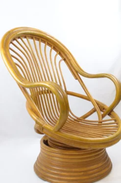 Pamono Mid-Century Bambo Swivel Rocking Chair, 1970s Outlet