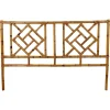 Pamono Mid-Century Bamboo and Rattan Bed Headboard in Chinese Chippendale Style, 1970s