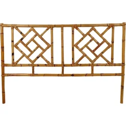 Pamono Mid-Century Bamboo and Rattan Bed Headboard in Chinese Chippendale Style, 1970s