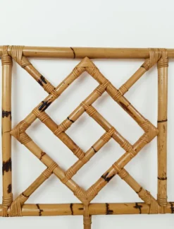 Pamono Mid-Century Bamboo and Rattan Bed Headboard in Chinese Chippendale Style, 1970s