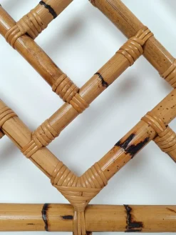 Pamono Mid-Century Bamboo and Rattan Bed Headboard in Chinese Chippendale Style, 1970s