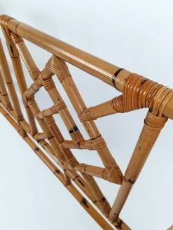 Pamono Mid-Century Bamboo and Rattan Bed Headboard in Chinese Chippendale Style, 1970s