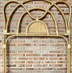 Pamono Mid-Century Bamboo and Rattan Single Headboard Bed, 1960s New