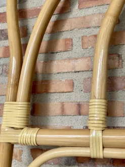 Pamono Mid-Century Bamboo and Rattan Single Headboard Bed, 1960s New