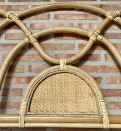 Pamono Mid-Century Bamboo and Rattan Single Headboard Bed, 1960s New