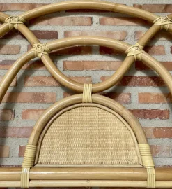 Pamono Mid-Century Bamboo and Rattan Single Headboard Bed, 1960s New