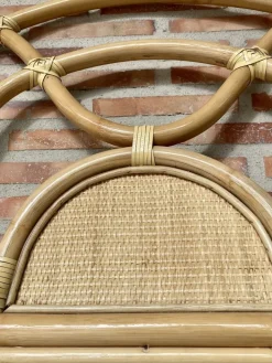 Pamono Mid-Century Bamboo and Rattan Single Headboard Bed, 1960s New