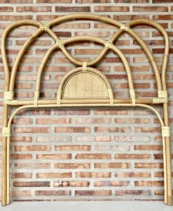 Pamono Mid-Century Bamboo and Rattan Single Headboard Bed, 1960s New