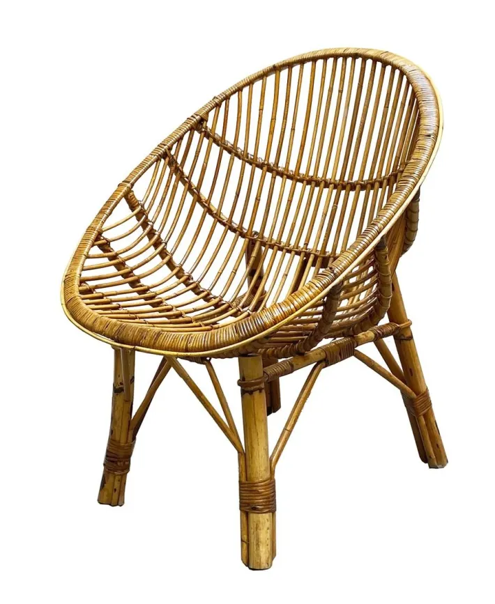 Pamono Mid-Century Bamboo and Rattan Armchair, 1950s Discount