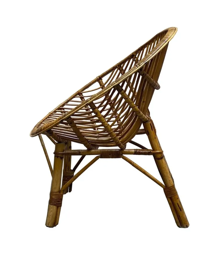 Pamono Mid-Century Bamboo and Rattan Armchair, 1950s Discount