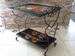 Pamono Mid-Century Bar Cart with Vallauris Tiles, 1950s Clearance