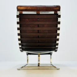 Pamono Mid-Century Bauhaus Chair in Leather and Chrome by Ludwig Mies Van Der Rohe, 1980s Online