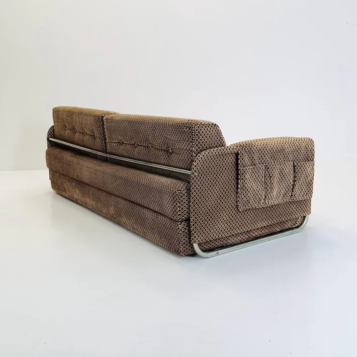 Pamono Mid-Century Bauhaus Daybed Sofa in Chrome Tubular Frame, Germany, 1980s Sale