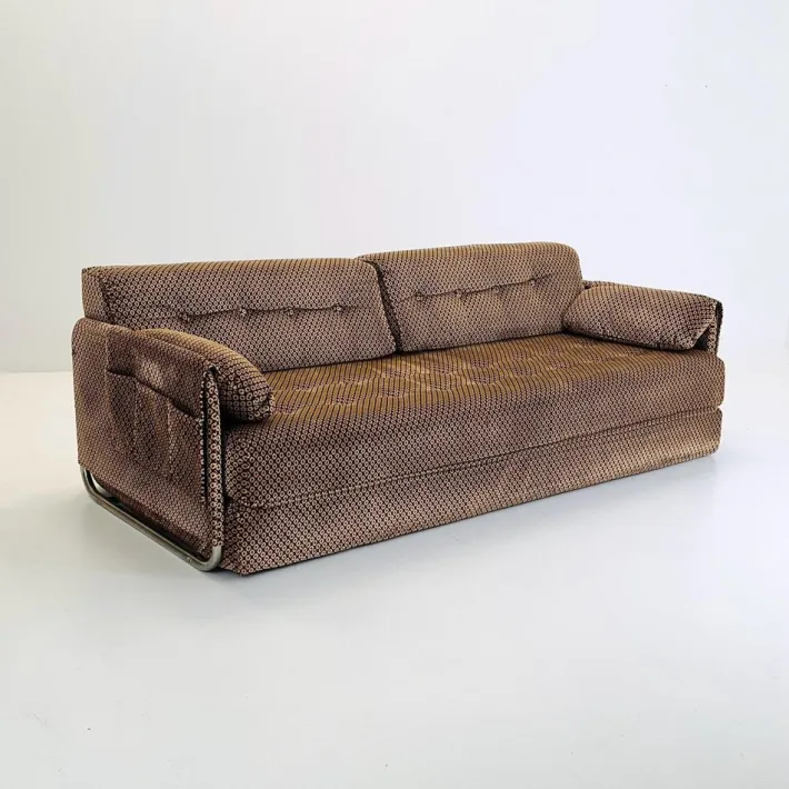 Pamono Mid-Century Bauhaus Daybed Sofa in Chrome Tubular Frame, Germany, 1980s Sale