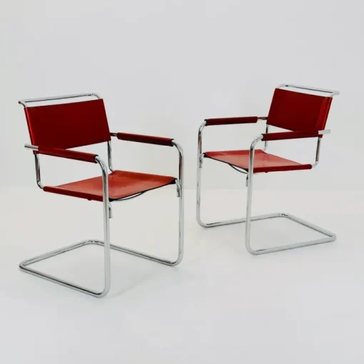 Pamono Mid-Century Bauhaus S34 Armchairs by Mart Stam for Linea Veam, Italy, 1980s Online