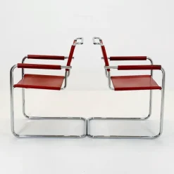 Pamono Mid-Century Bauhaus S34 Armchairs by Mart Stam for Linea Veam, Italy, 1980s Online