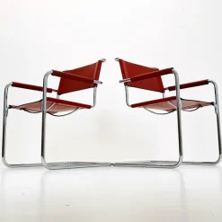 Pamono Mid-Century Bauhaus S34 Armchairs by Mart Stam for Linea Veam, Italy, 1980s Online