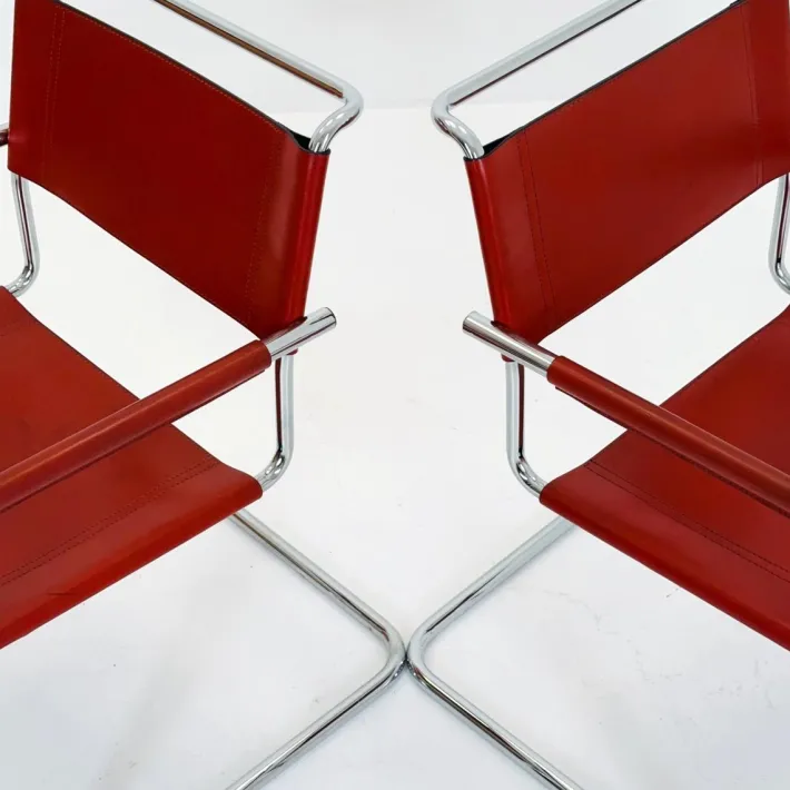 Pamono Mid-Century Bauhaus S34 Armchairs by Mart Stam for Linea Veam, Italy, 1980s Online