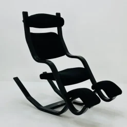 Pamono Mid-Century Black Fabric Gravity Rocking Lounge Chair by Peter Opsvik for Stokke, 1980s Online