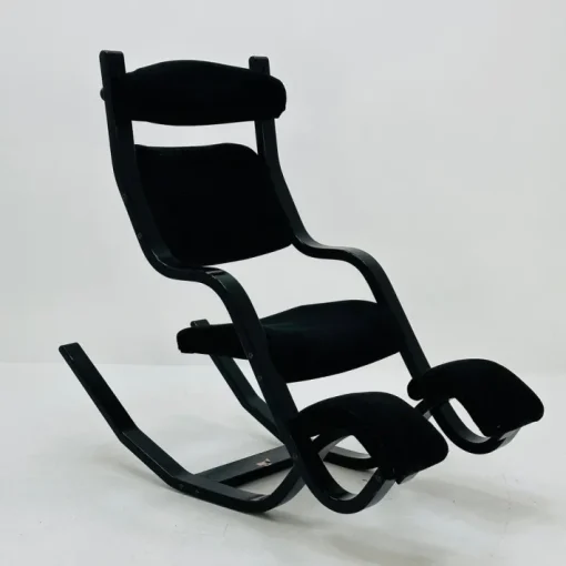 Pamono Mid-Century Black Fabric Gravity Rocking Lounge Chair by Peter Opsvik for Stokke, 1980s Online