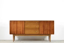 Pamono Mid-Century British Walnut and Brass Sideboard from Wrighton, 1960s Hot