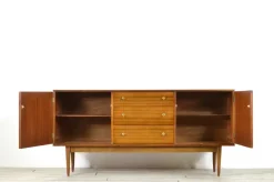 Pamono Mid-Century British Walnut and Brass Sideboard from Wrighton, 1960s Hot