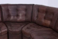 Pamono Mid-Century Brown Leather Modular Sofa from Lemke, 1970s, Set of 6 Outlet