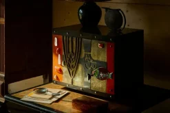 Pamono Mid-Century Cabinet in Brass, Metal, Enamel and Gemstones, Belgium, 1960s Best