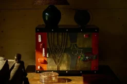 Pamono Mid-Century Cabinet in Brass, Metal, Enamel and Gemstones, Belgium, 1960s Best